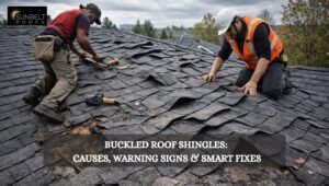 buckled roof shingles
